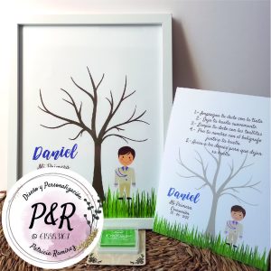 Cuadro de huellas niño almirante