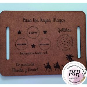 Bandeja de madera para SSMM los Reyes Magos de Oriente
