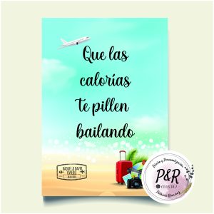 Cartel indicador "Candy bar”  temática viajes