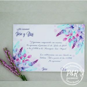 Invitación modelo lavanda.