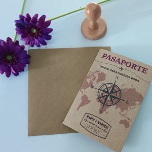Invitación pasaporte kraft