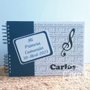 Libro de firmas y fotos temática músico