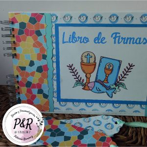 Libro de firmas y fotos comunión niño