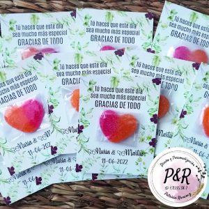 Tarjeta de agradecimiento flor granate