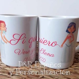 Pack tazas modelo boda chicas 1