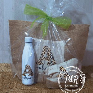 Pack Bolso, Neceser y botella Gavia Leopardo