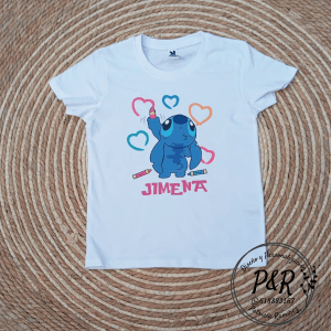 Camiseta Stich Dibujando Personalizada