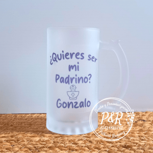 Jarra para cerveza efecto hielo mod.  Padrino de Bautizo