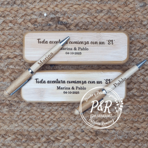 Set de Bolígrafos personalizado para boda