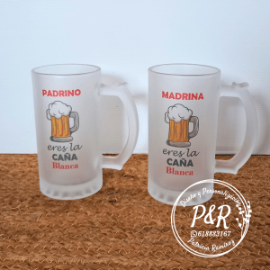 Pack Jarra de cerveza efecto hielo para padrinos