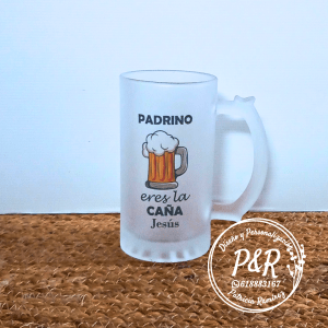 Jarra de cerveza efecto hielo para padrino